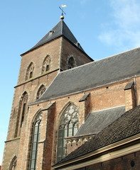 Fototapeta na wymiar Zabytkowy kościół z 1639 w Kampen.The Holandii
