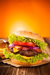 Fresh hamburger