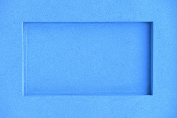 Blue rectangular niche in concrete wall - obrazy, fototapety, plakaty