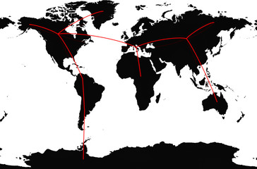 Hi-Tech World Map.