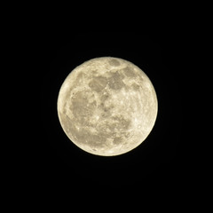 Full moon in dark night sky. Abstract background.