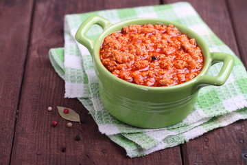 minced beef stew with vegetables and tomatoes