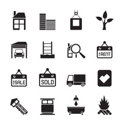 Silhouette Real  Estate and building icons