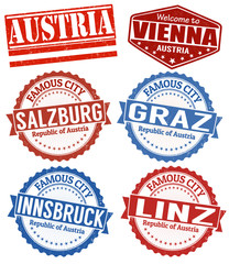 Austria cities stamps set