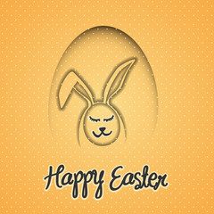 HAPPY EASTER !!! postcard vector illustration - bunny eggs