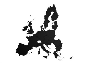 3D Europakarte mit EU Ländern