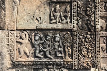 Detail of stome carving at Baphuon temple, Angkor Thom City, Cam