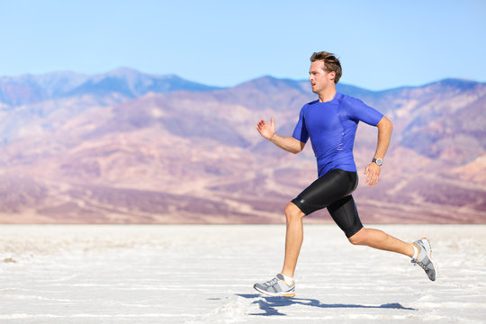 Man running outdoor sprinting for success