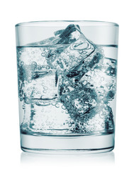 Glass of cold water with gas