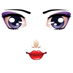 Cartoon female face