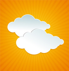 Abstract paper cloud like speech bubble