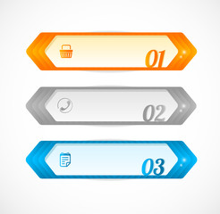 Obraz premium Modern glossy infographics options arrow banner