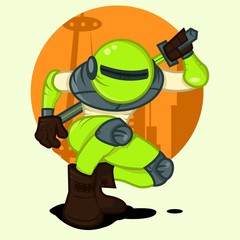 Green Toxic Robot