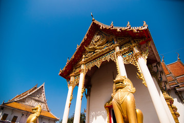 The pediment of the temple, Thailand, This is a Buddhist temple