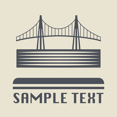 Bridge icon or sign, vector illustration