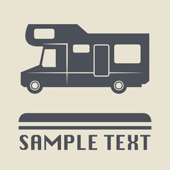 Camper icon or sign, vector illustration