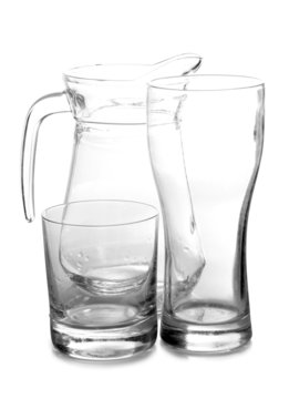 Empty glass pitcher