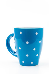 Polka mug cup isolated white background