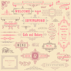 Vintage Frames and Ornaments Set