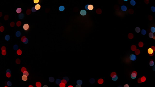 Blinking frame with bokeh lights, HD 1080p, loop