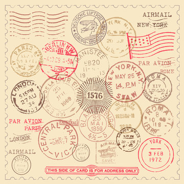 Vintage Stamps Set