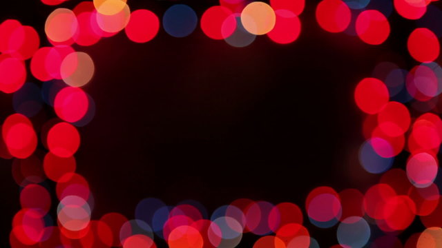 Blinking frame with bokeh lights, HD 1080p, loop