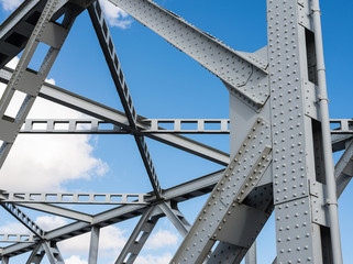 Closeup of an old truss bridge in the Netherlands