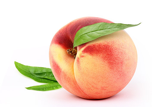 peach with leafs