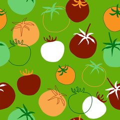 Seamless texture with multicolored tomatoes