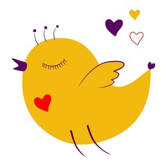 Cute vector bird in love