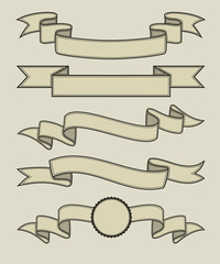 Set of retro ribbons
