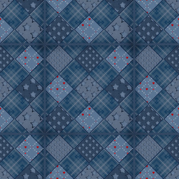Seamless Jeans Patchwork Pattern
