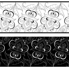 Seamless outline floral background