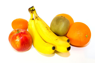 Fototapeta na wymiar Fresh colorful fruits isolated