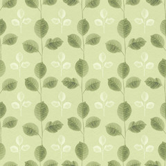 Seamless pattern with a leaves drawing