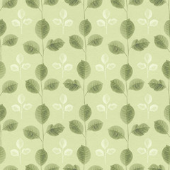Seamless pattern with a leaves drawing