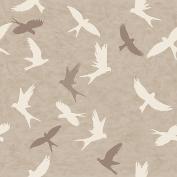 Seamless  pattern with  birds