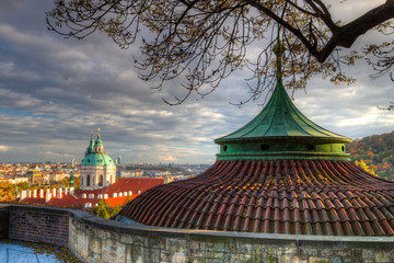Fototapeta premium View from Prague castle on autumn Prague