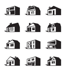Various types of houses - vector illustration