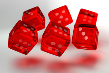 Red rolling dices