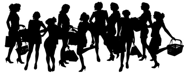 Vector silhouette of a woman.