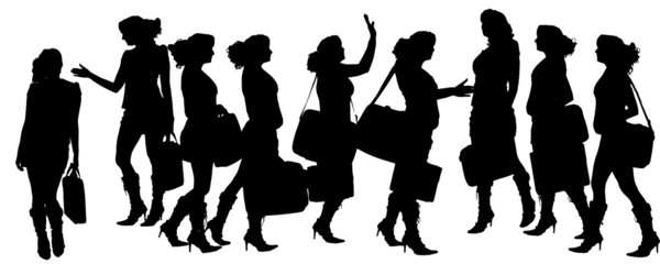 Vector silhouette of a businesswoman.