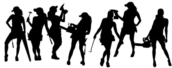 Vector silhouette of a woman.
