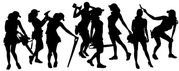 Vector silhouette of a woman.