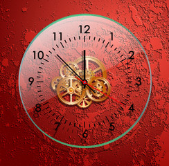 glass clockwork red