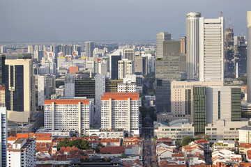 Naklejka premium Singapore Cityscape with Chinatown