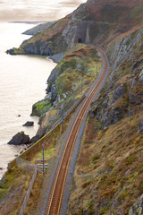 Railway next to the coast