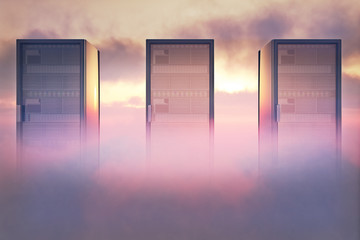 Cloud Servers Creative Concept
