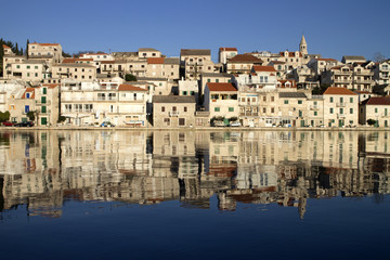 Naklejka premium Block of ancient stone houses in Povlja, island Brac in Croatia