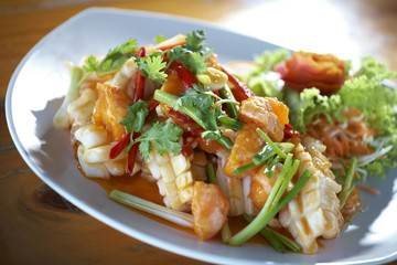 squid and egg fried